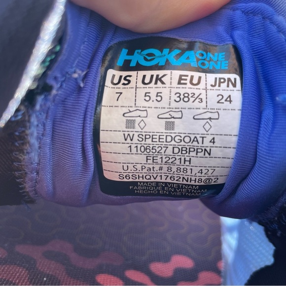 Hoka Speedgoat 4 shoes trail running athletic blue pink women’s 7 - Picture 10 of 10